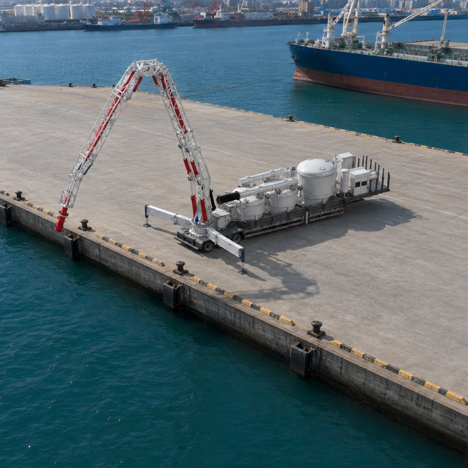 Werktuigbouwkundige engineering van een mobiele ship unloader voor het verwerken van bulkgoederen